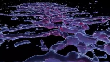 3 boyutlu görüntüleme. Su siyah bir zemine düşer ve yayılır.