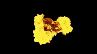 Kuyruklu yıldız siyah bir arkaplanda yanar. Kuyruklu küresel ateş