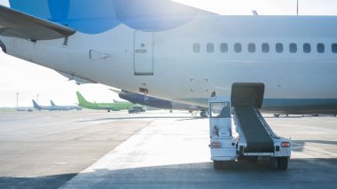 Bagaj atlıkarıncasını uçakta boşalt.