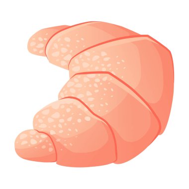 Puf böreğinden nefis bir tatlı. Tatlı ya da tuzlu kruvasan. Hamur işi çizilmiş düz vektör çizimi beyaz arkaplanda izole edildi