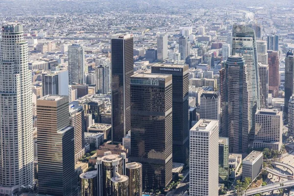 Légi Felvétel Los Angeles Belvárosáról — Stock Fotó
