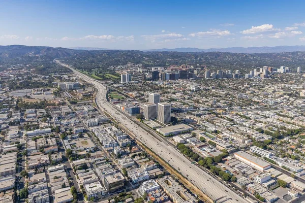 Widok Lotu Ptaka Autostrady Los Angeles — Zdjęcie stockowe