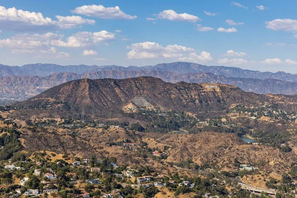 Widok Lotu Ptaka Znak Hollywood Los Angeles — Zdjęcie stockowe