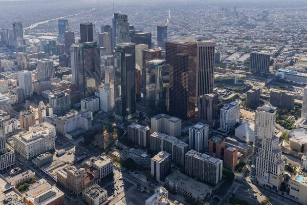 洛杉矶市中心的空中景观 — 图库照片