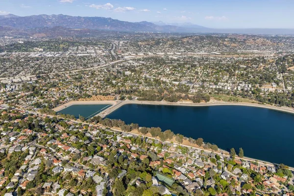 Los Angeles Taki Sliver Gölü Nün Havadan Görünüşü — Stok fotoğraf