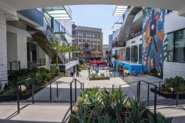 Los Angeles, Kaliforniya, ABD - 7 Eylül - Hollywood 'daki Star Alley manzarası