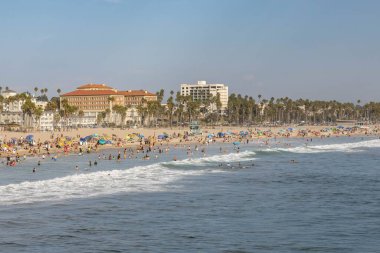 Los Angeles, Kaliforniya, ABD - 6 Eylül - Santa Monica plajlarının manzarası