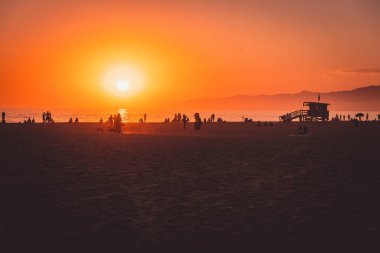 Los Angeles, Kaliforniya, ABD - 6 Eylül - Venedik Sahili Günbatımı