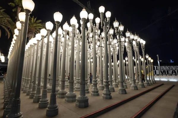 Los Angeles California Usa September Προβολή Της Εγκατάστασης Urban Lights — Φωτογραφία Αρχείου