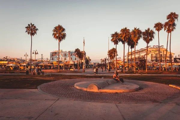 Los Angeles Kaliforniya Abd Eylül Venedik Sahili Günbatımı — Stok fotoğraf