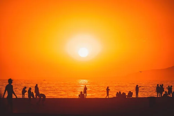 Los Angeles Kalifornia Usa Wrzesień Widok Zachód Słońca Venice Beach — Zdjęcie stockowe