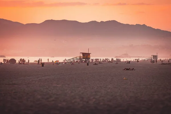 Los Ángeles California Septiembre Vista Del Atardecer Venice Beach — Foto de Stock
