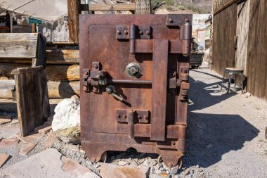 Oatman, Arizona, ABD - 8 Eylül - Oatman eski kasa manzarası