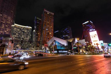 Las Vegas, Nevada, ABD - 10 Eylül - Las Vegas 'ın Strip binalarının manzarası