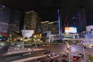 Las Vegas, Nevada, ABD - 10 Eylül - Las Vegas 'ın Strip binalarının manzarası