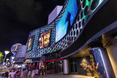 Las Vegas, Nevada, ABD - 10 Eylül - Las Vegas 'ın Strip binalarının manzarası