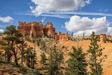 Doğal görünümünü kırmızı kumtaşı hoodoos Bryce Canyon Milli Parkı'nda Utah, ABD