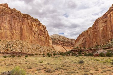  Utah, ABD 'deki Capitol Resifi Ulusal Parkı' ndaki doğal manzaralar.