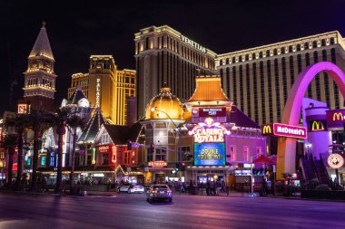 Las Vegas Strip, Nevada, ABD 'deki ünlü oteller.