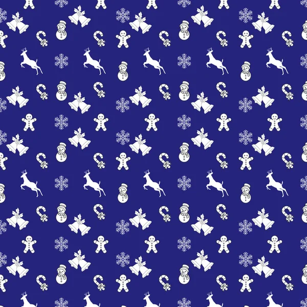 Kerst Wit Patroon Blauwe Achtergrond — Stockfoto