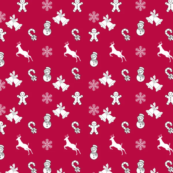 Witte Kerst Patroon Rode Achtergrond — Stockfoto
