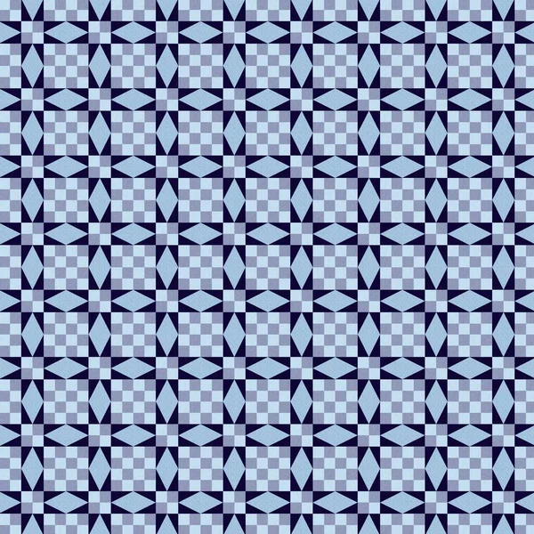 具有几何抽象形状的马赛克蓝色插图 — 图库照片