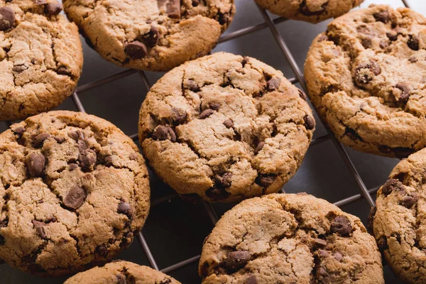 Nagy Látószögű Kilátás Friss Cookie Hűtőállvány Másolás Helyet Változatlan Élelmiszer — Stock Fotó