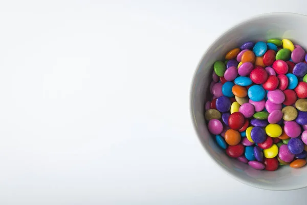 Directement Dessus Vue Espace Copie Par Des Bonbons Chocolat Multicolores — Photo