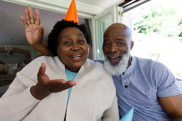 Porträt Eines Älteren Afrikanisch Amerikanischen Paares Das Zeit Hause Zusammen — Stockfoto