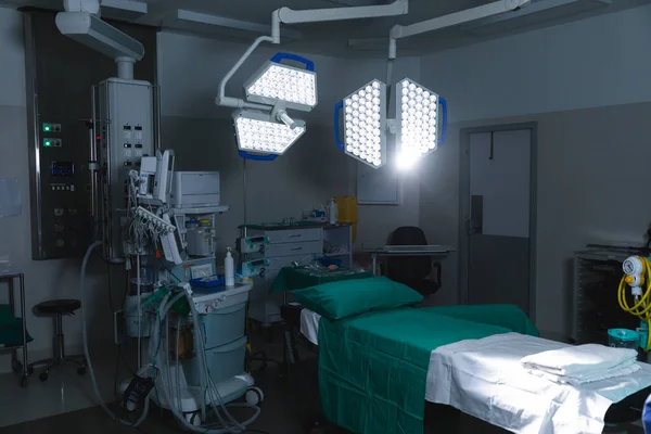 General View Operating Theatre Surgical Table Equipment Lamps Hospital Surgery — Stock Photo, Image
