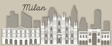 La Scala opera binası, Milan katedrali ve Galleria Vittorio Emanuele II, İtalya 'nın temsilcisi.