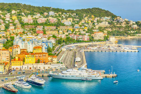 Blick Auf Die Azure Küste Und Den Hafen Von Nizza — Stockfoto