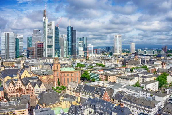 Panoramisch Uitzicht Pauls Kerk Paulskirche Financiële Zakelijke Wijk Frankfurt Main — Stockfoto