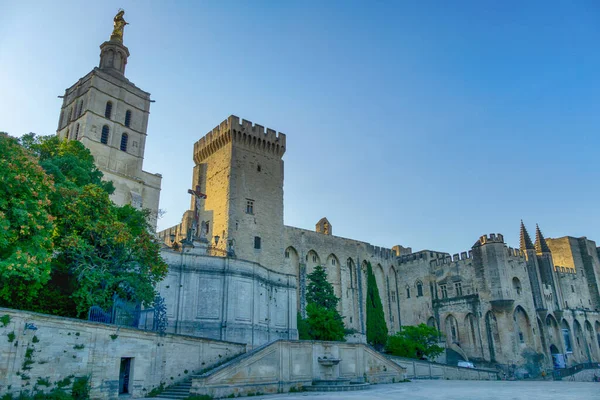 Vista Palácio Dos Papas Antigos Saint Benezet Avignon Provence França — Fotografia de Stock