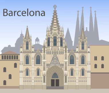 İspanya 'daki Barselona Katedrali veya Kutsal Haç Katedrali ve Aziz Eulalia.