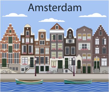 Amsterdam 'daki tipik Hollandalı evleri