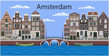 Amsterdam 'daki tipik Hollandalı evleri