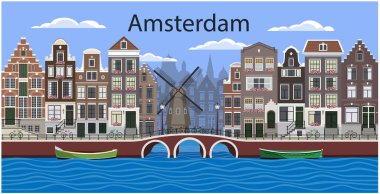 Amsterdam 'daki tipik Hollandalı evleri
