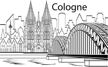 Aziz Peter Katedrali ve Almanya 'da şehir silueti