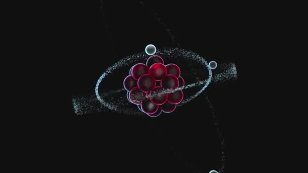 Mum Mat Ile Siyah Üzerine Izole Edilmiş Bir Atom Yapısının — Stok video