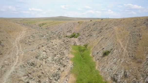 Mahomencea Vallei Landschap Beschermd Gebied Gelegen Dobrogea Roemenië — Stockvideo