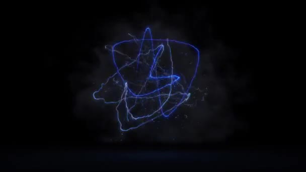 Siyah Arkaplanda Yüksek Voltajlı Elektrik Akımının Animasyonu — Stok video