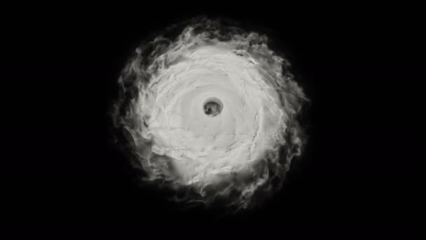 Анімація Урагану Ізольовані Чорному Ламаною Матовою — стокове відео