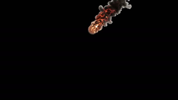 Animace Meteoritu Izolovaného Černé Luma Matnou — Stock video