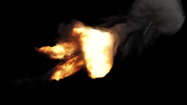 Meerdere Artillerie Vuur Geïsoleerd Zwart Met Luma Mat — Stockvideo