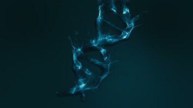Parçacıklardan oluşan bir DNA molekülünün soyut animasyonu