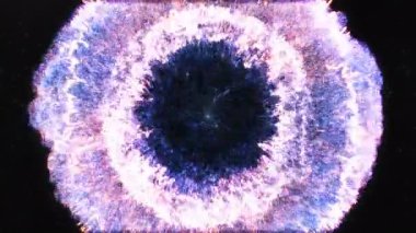 Parçacıklardan oluşan bir süpernovanın 3d animasyonu