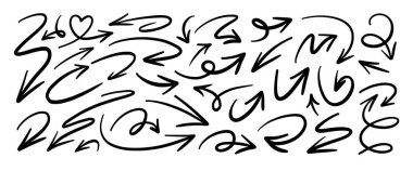 El çizimi karalama vektörü seti. Sevimli el çizimleri koleksiyonu.