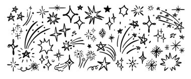 El çizimi karalama vektörü seti. Sevimli el çizimleri koleksiyonu.