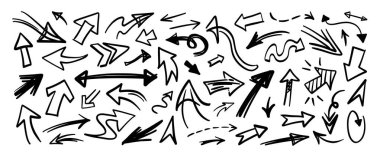 El çizimi karalama vektörü seti. Sevimli el çizimleri koleksiyonu.